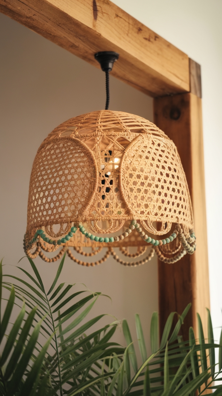 Bohemian Rattan Pendant: Illuminate Your Sanctuary