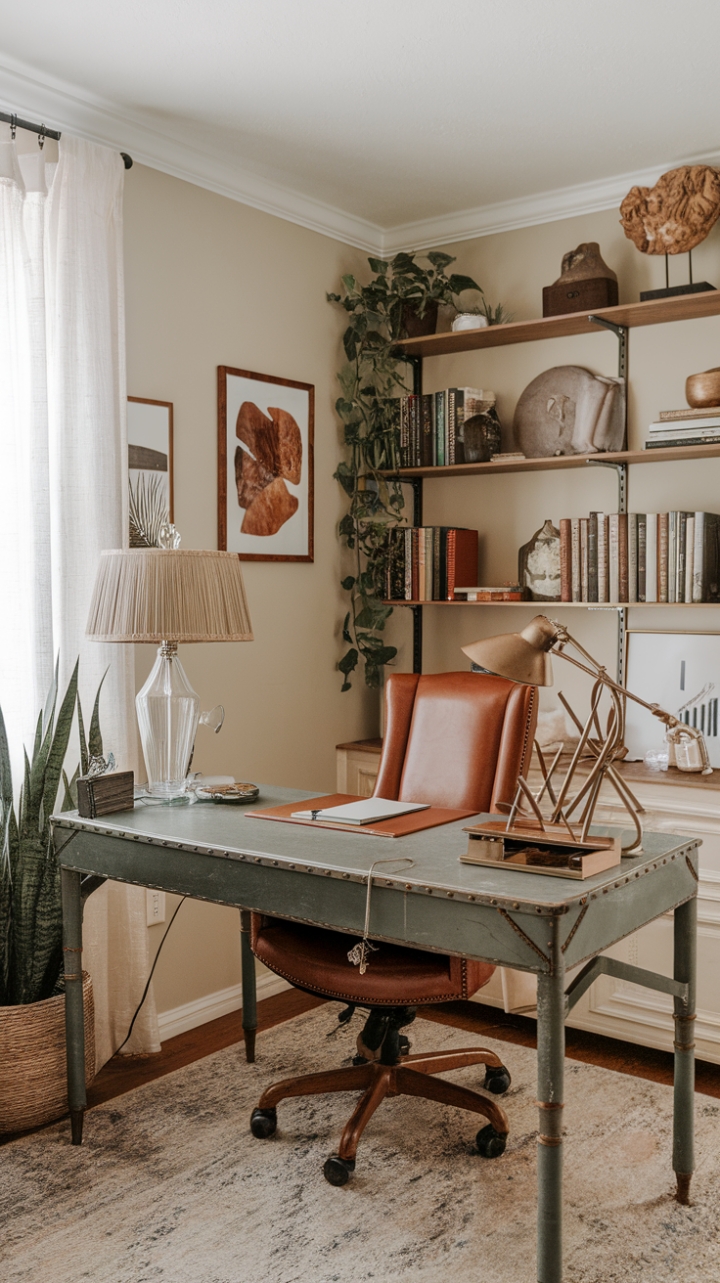 Effortlessly Cool Bohemian Workspace for Inspired Productivity