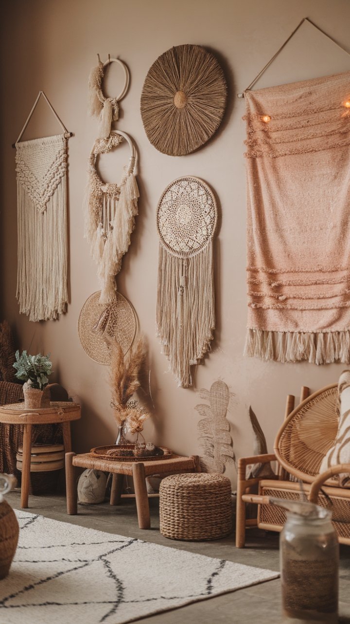Bohemian Dreamscape: An Earthy Wall Wonderland