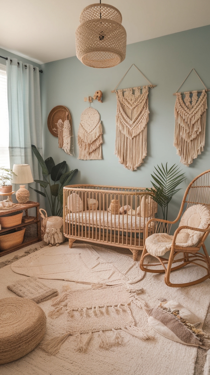 Dreamy Bohemian Nursery: A Warm, Natural Haven