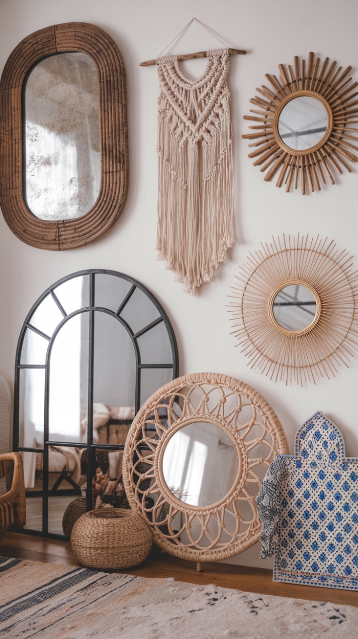 Celebrating Eclectic Charm: A Boho Mirror Haven