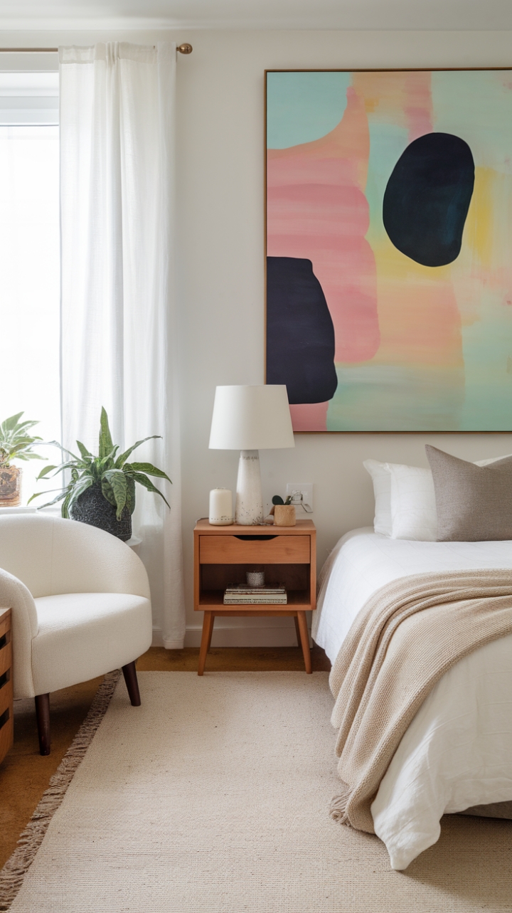 Serene Sanctuary: A Bedroom Merging Clean Lines with Cozy Comfort