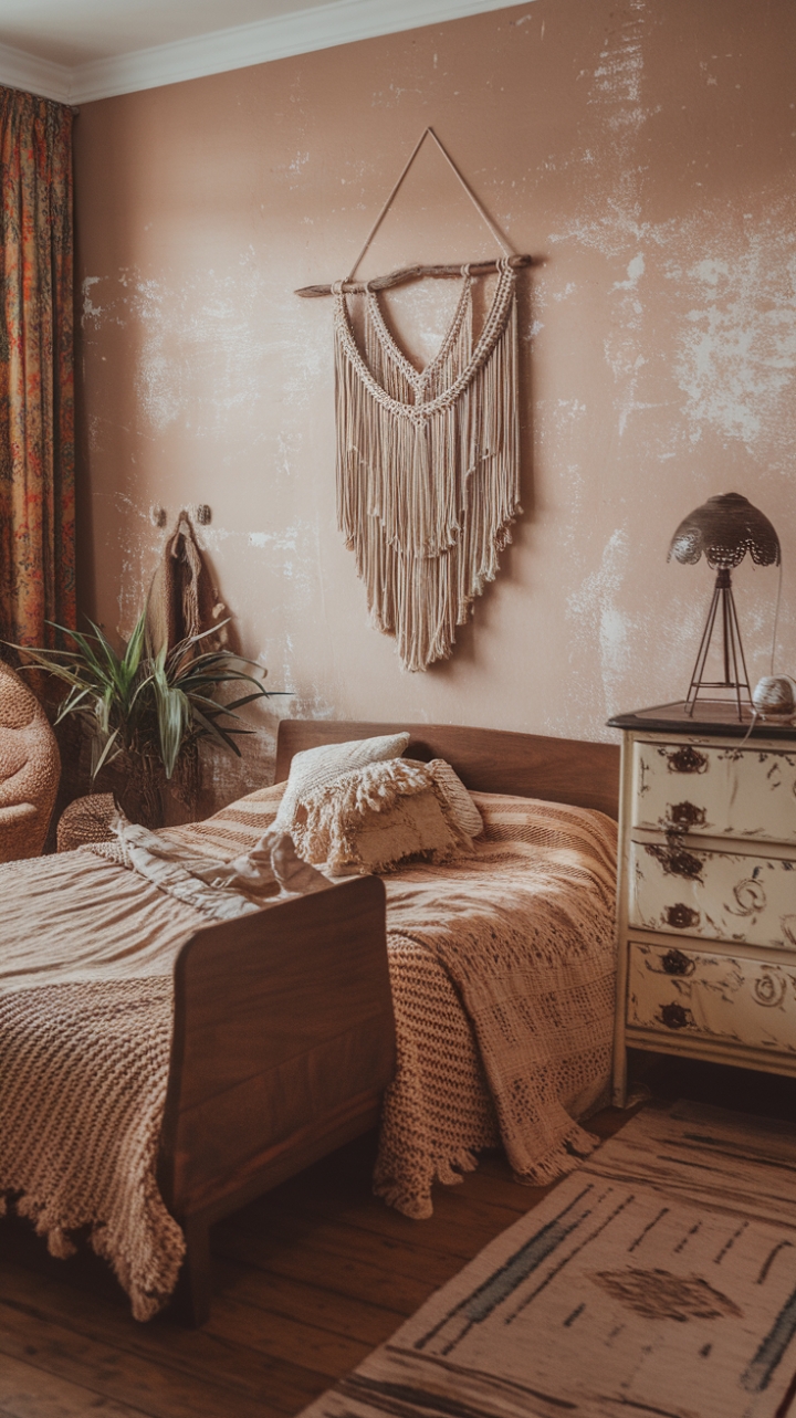 Bohemian Bliss: A Cozy Retreat of Textures and Vintage Charm