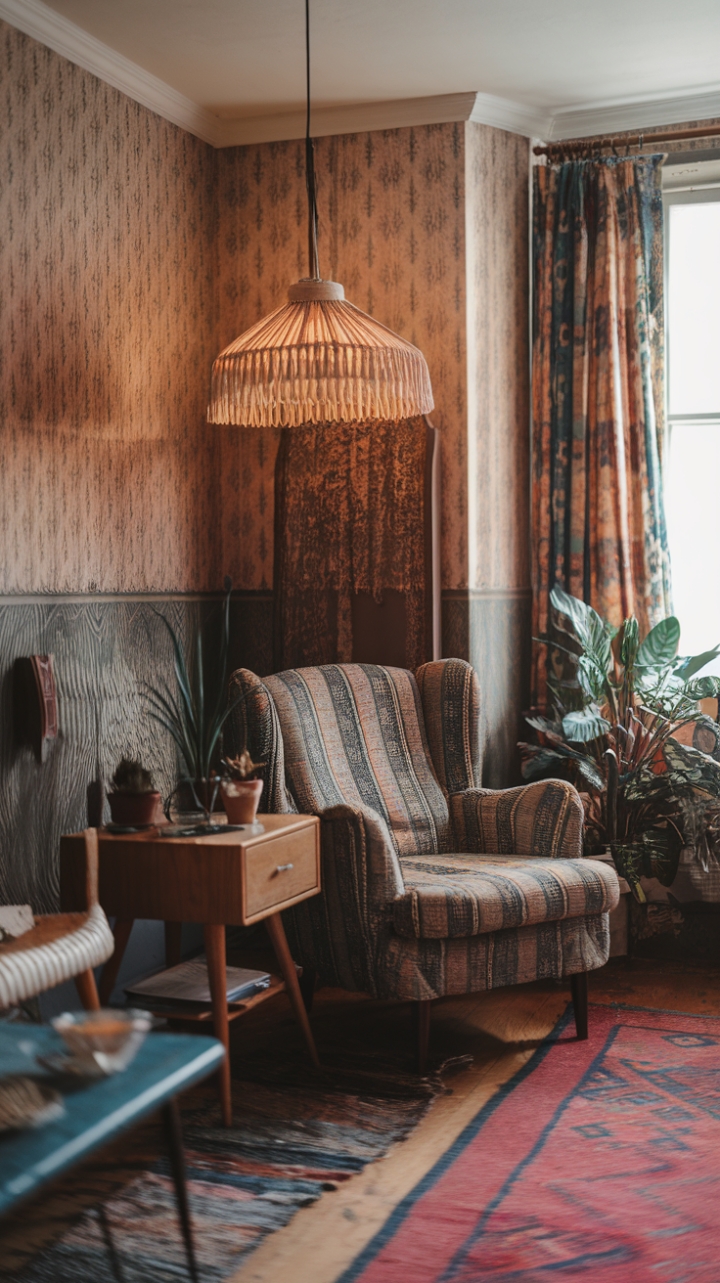 Vintage Bohemian Charm: A Cozy Escape Filled with Pattern and Warmth
