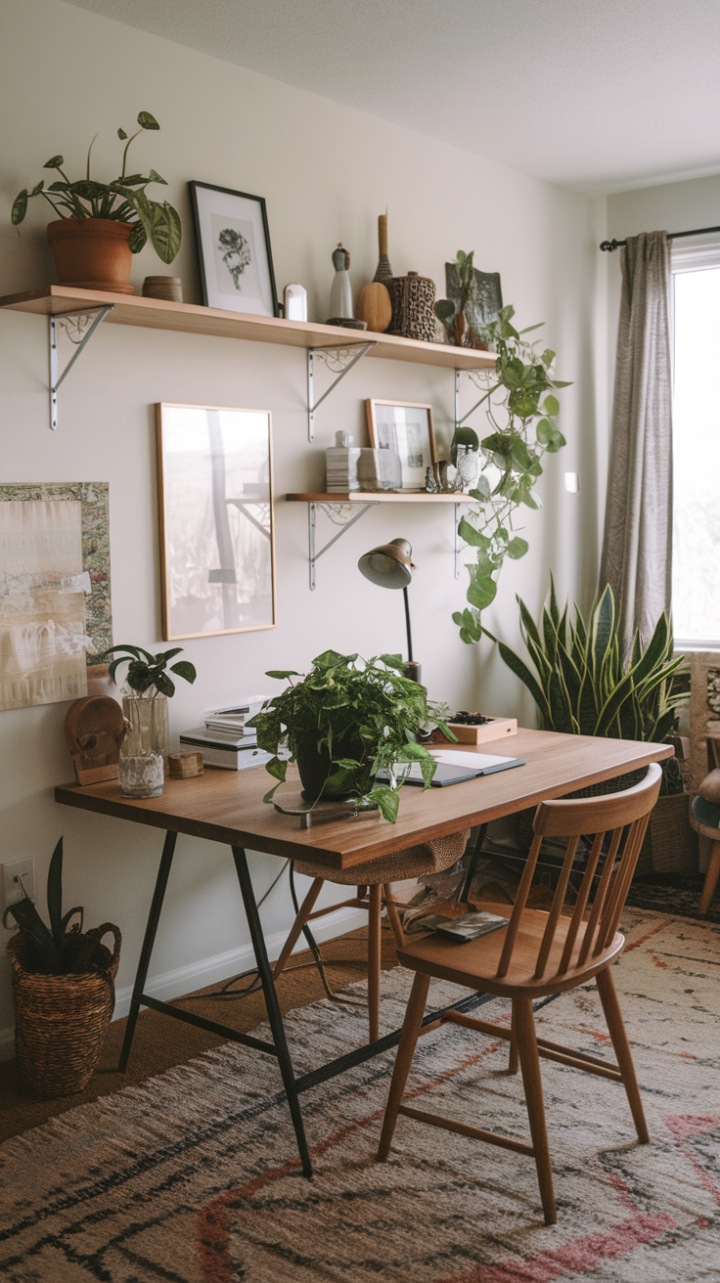 Bohemian Dream Office: A Lush, Cozy WFH Oasis