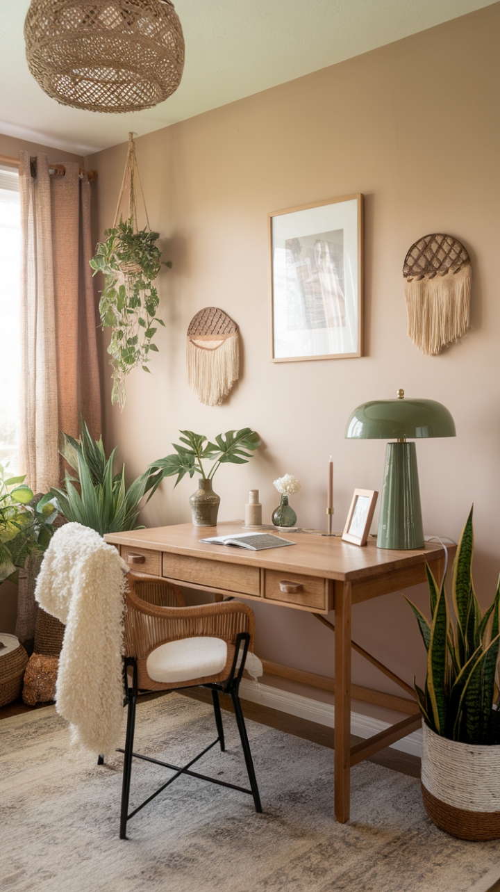 Serene Bohemian Home Office: A Creative Sanctuary