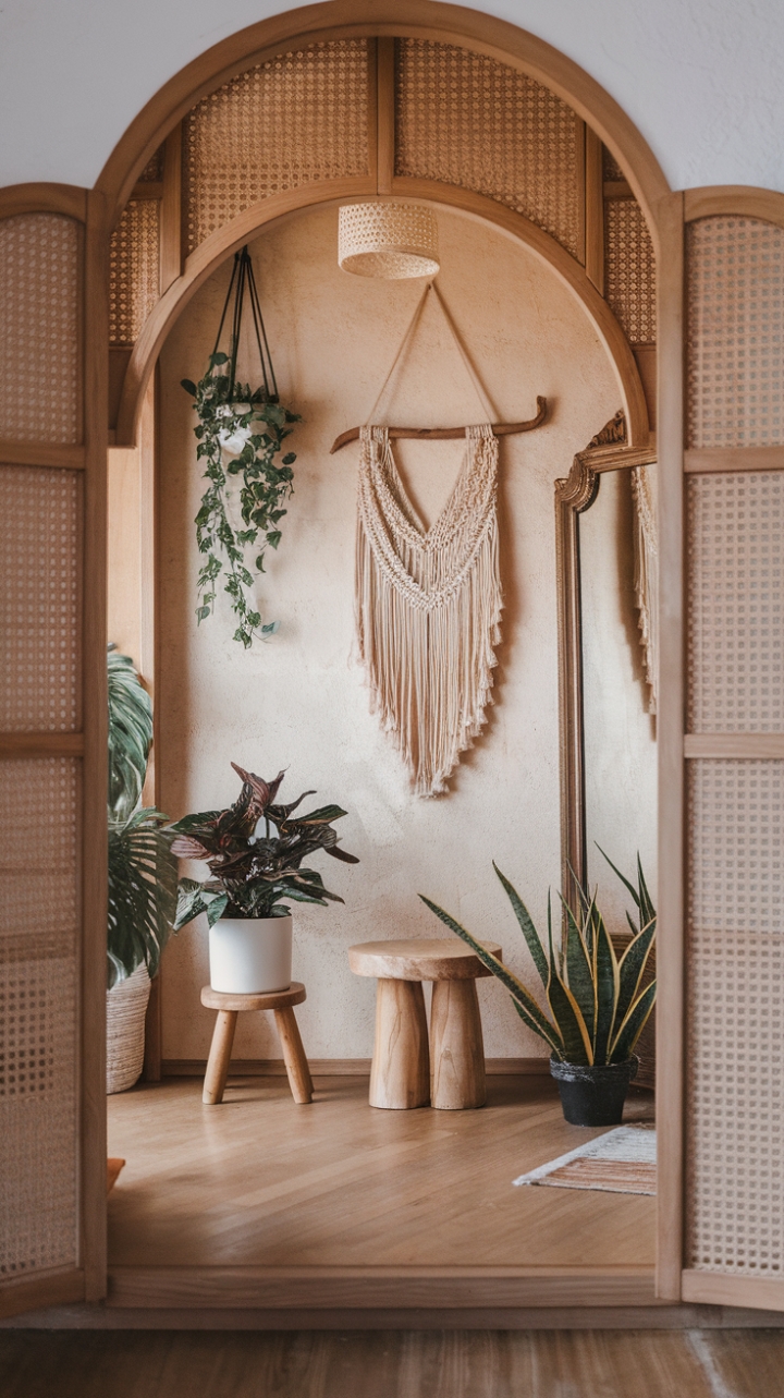 Charming Bohemian Entryway with Vintage Flair
