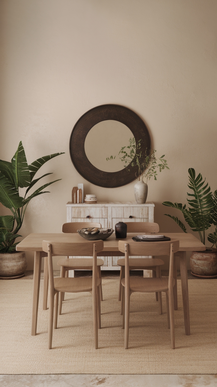 Bohemian Dining Retreat: Rustic Charm and Lush Greenery
