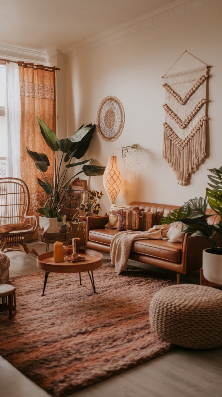 Effortlessly Cool: A Modern Boho Living Room Retreat